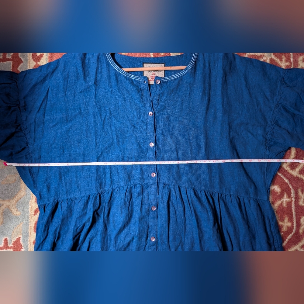 Gudrun Sjoden Blue Organic Linen Maxi Dress - Picture 8 of 14